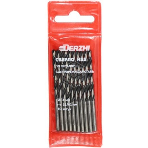 Сверло по металлу Derzhi, HSS, 4x43x75 мм (1 шт.)  картинка